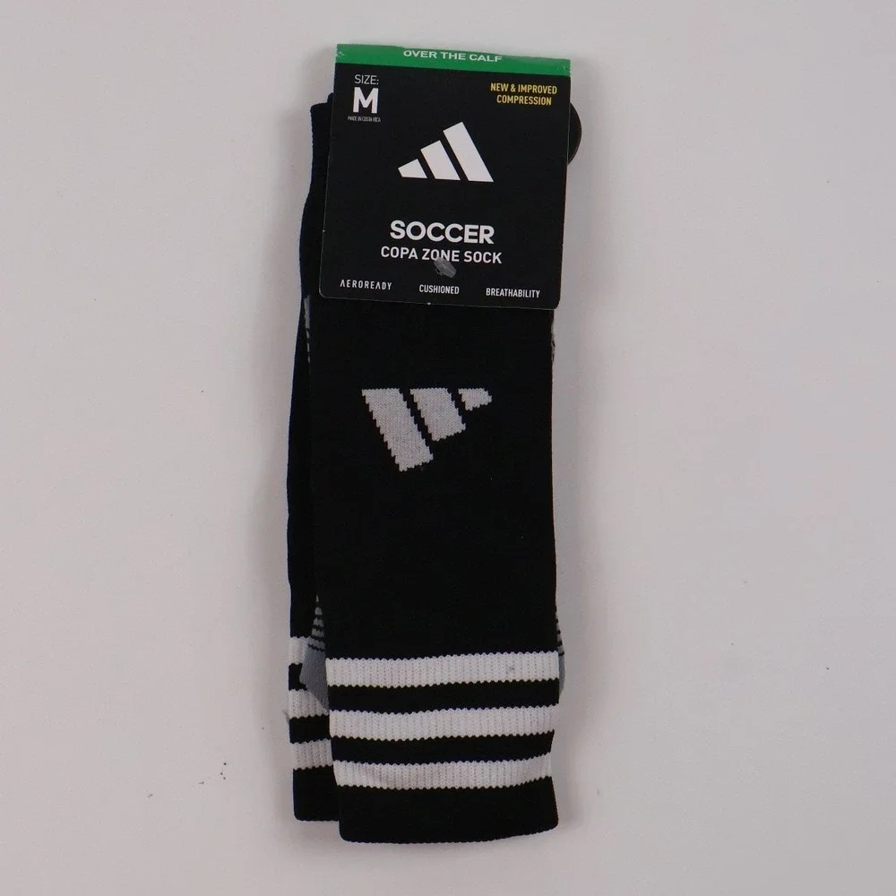 Adidas Soccer Copa Zone Socks Black White Medium NWT
